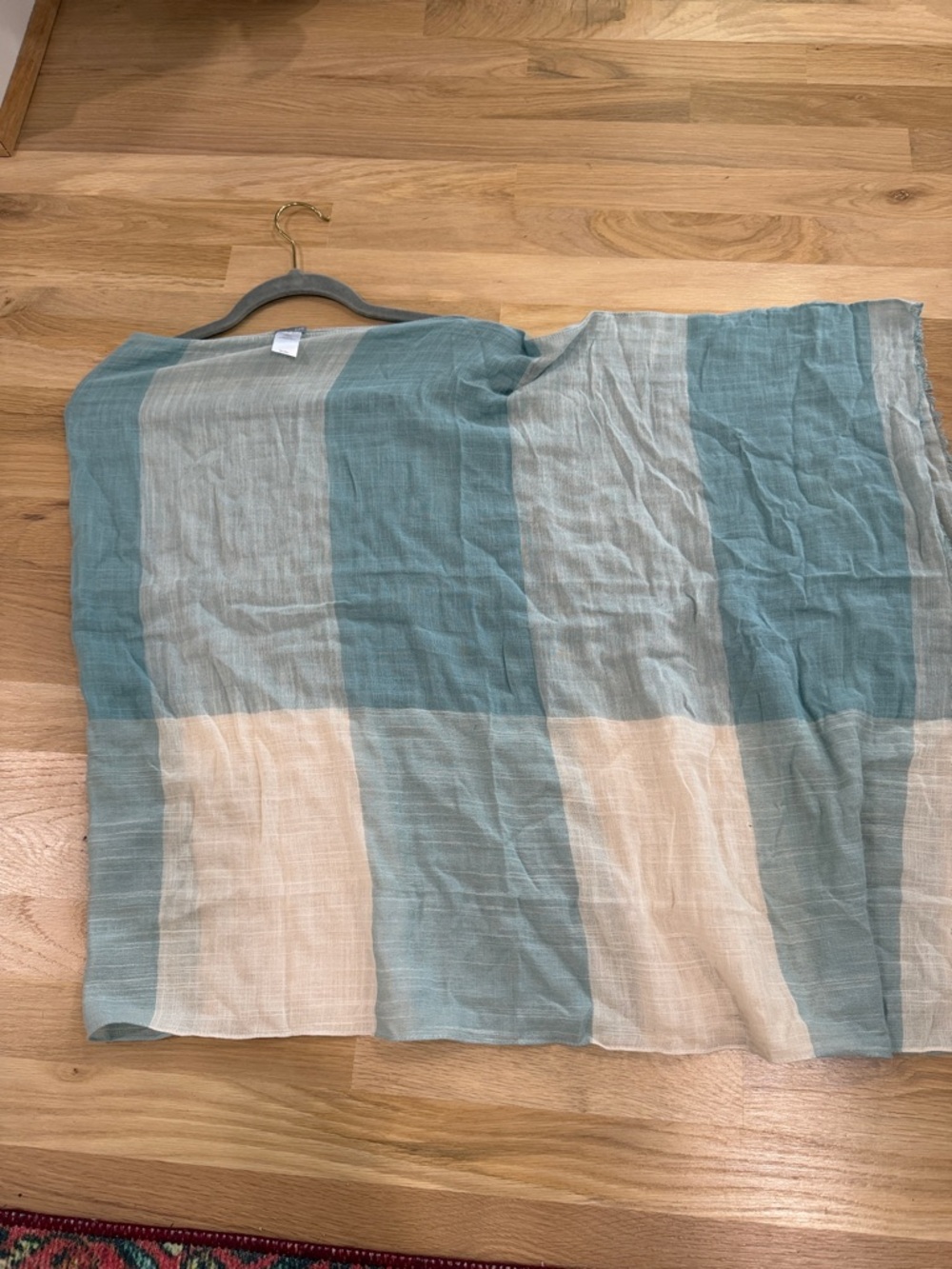 J. Jill Soft Seafoam and Cream Striped Scarf